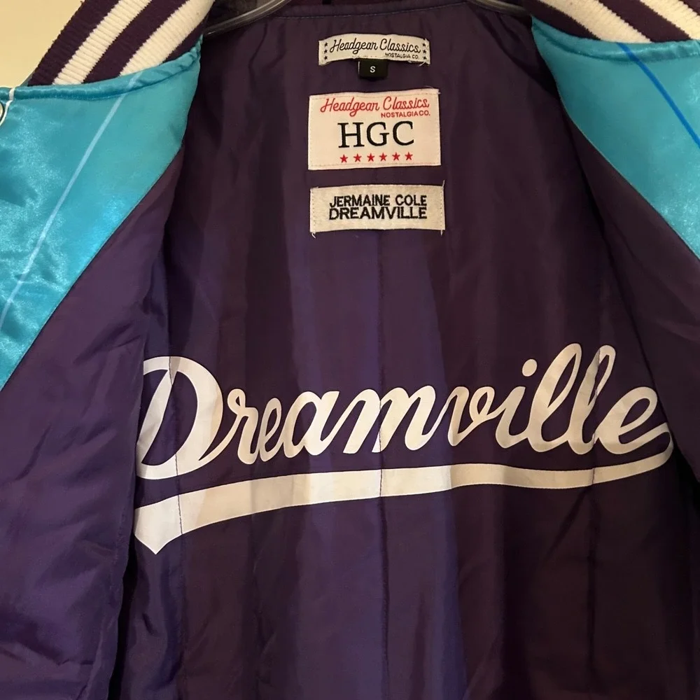 Headgear Classics Men's Dreamville Charlotte J. Cole‎ Teal Aqua Satin Jacket Sm